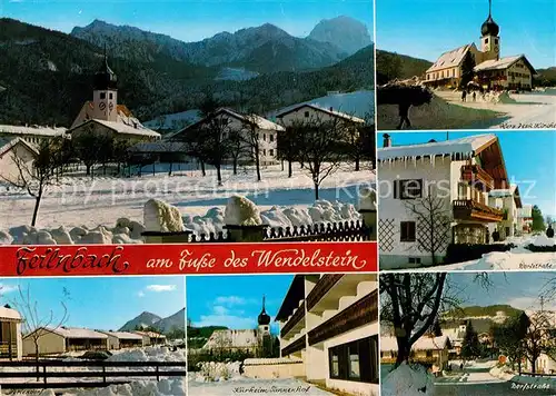 Feilnbach Wendelstein Herz Jesu Kirche Dorfstrasse Kurheim Tannenhof Winter Kat. Bayrischzell