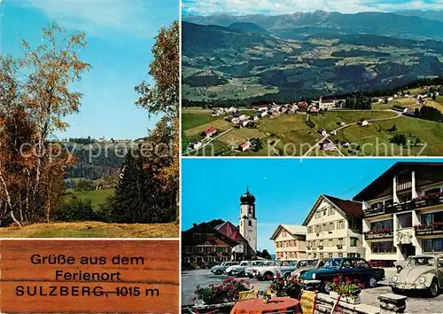 AK / Ansichtskarte Sulzberg Allgaeu Fliegeraufnahme Kirche Panorama Kat. Sulzberg