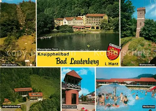 AK / Ansichtskarte Lauterberg Bad Bergseilbahn Schwimmbad Jugendherberge Bismarckturm Kat. Bad Lauterberg im Harz