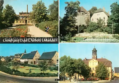 AK / Ansichtskarte Bad Dueben Eisenmoorbad Platz der Jugend Burg Freilichtbuehne Rathaus Kat. Bad Dueben