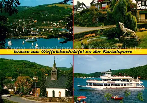 AK / Ansichtskarte Woffelsbach Rurtalsperre Park Kirche Faehrschiff Kat. Simmerath