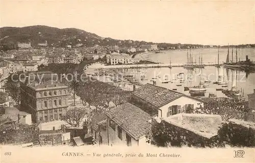 Cannes Alpes Maritimes Vue generale prise du Mont Chevalier Port Cote d Azur Kat. Cannes