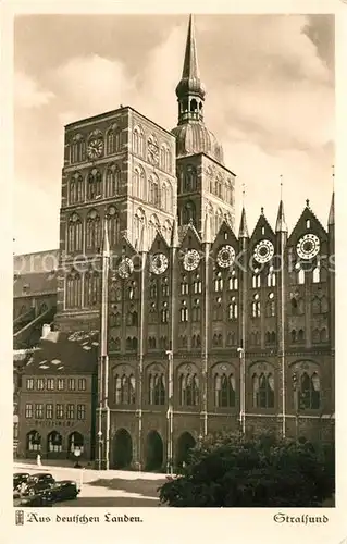 Stralsund Mecklenburg Vorpommern Motiv Rathaus Nicolaikirche Serie Aus deutschen landen Kat. Stralsund