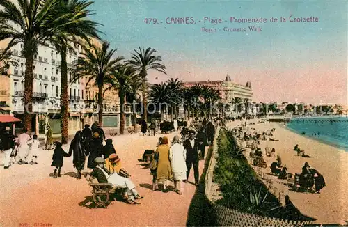 Cannes Alpes Maritimes Plage Promenade de la Croisette Kat. Cannes