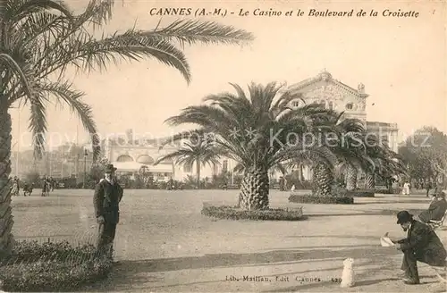 Cannes Alpes Maritimes Casino et Boulevard de la Croisette des palmiers Cote d Azur Kat. Cannes