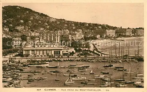Cannes Alpes Maritimes Port Plage vue prise du Mont Chevalier Cote d Azur Kat. Cannes