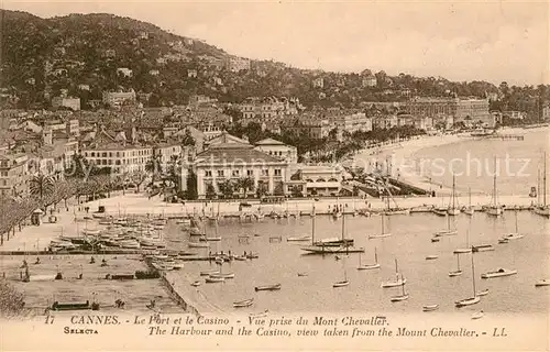 Cannes Alpes Maritimes Port et Casino vue prise du Mont Chevalier Cote d Azur Kat. Cannes