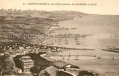 Cannes Alpes Maritimes A vol d aeroplane de Cannes a Nice Cote d Azur Kat. Cannes