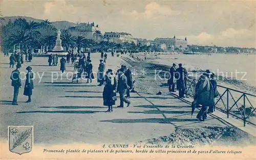 Cannes Alpes Maritimes Vue d ensemble de la Croisette Promenade Monument Palmiers Cote d Azur Kat. Cannes