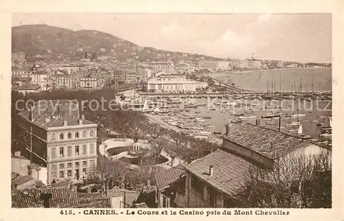 Cannes Alpes Maritimes Le Cours Casino et Port pris du Mont Chevalier Cote d Azur Kat. Cannes