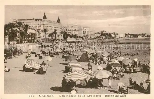 Cannes Alpes Maritimes Les Hotels de la Croisette Bains de Mer Cote d Azur Kat. Cannes