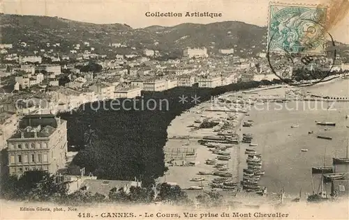 Cannes Alpes Maritimes Le Cours Port vue prise du Mont Chevalier Cote d Azur Kat. Cannes