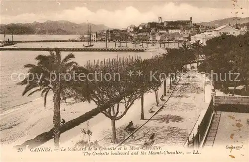 Cannes Alpes Maritimes Boulevard de la Croisette et Mont Chevalier Cote d Azur Kat. Cannes