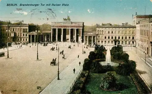 Berlin Branderburger Tor mit Pariser Platz Kat. Berlin