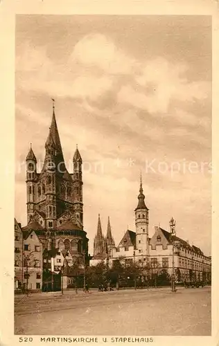 Koeln Rhein Martinskirche und Stapelhaus Kat. Koeln