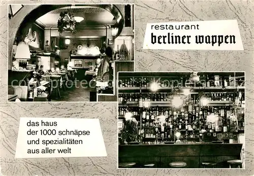 AK / Ansichtskarte Berlin Restaurant Berliner Wappen Kat. Berlin