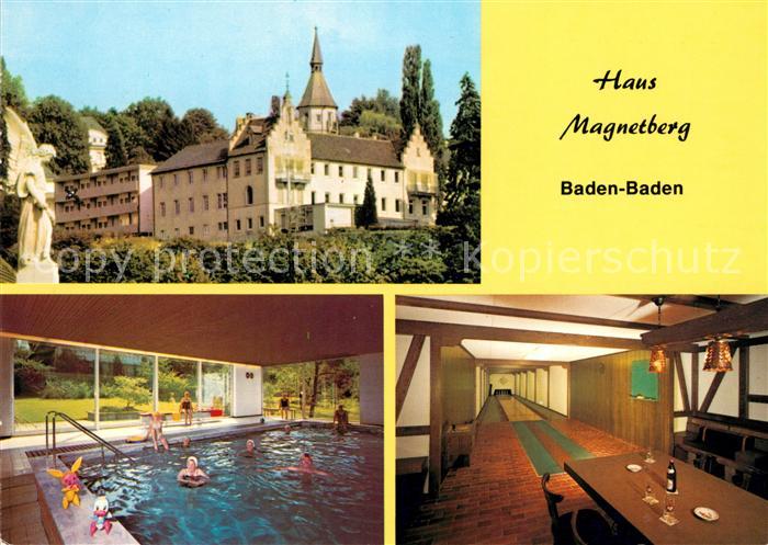 Ak Ansichtskarte Baden Baden Haus Magnetberg Schwimmbad