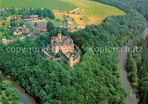 AK / Ansichtskarte Rochsburg Fliegeraufnahme Schloss mit Zwickauer Mulde  Kat. Lunzenau