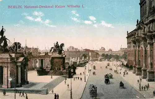AK / Ansichtskarte Berlin Nationaldenkmal Kaiser Wilhelm I Reiterstandbild Kat. Berlin
