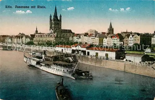 AK / Ansichtskarte Koeln Rhein Panorama Rheindampfer Kat. Koeln