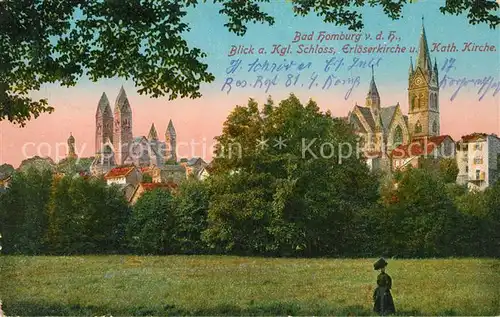 AK / Ansichtskarte Bad Homburg Kgl Schloss Erloeserkirche Kath Kirche Kat. Bad Homburg v.d. Hoehe