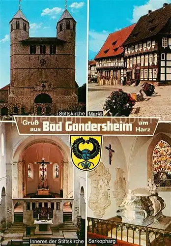AK / Ansichtskarte Bad Gandersheim Stiftskirche Markt Sarkopharg Kat. Bad Gandersheim