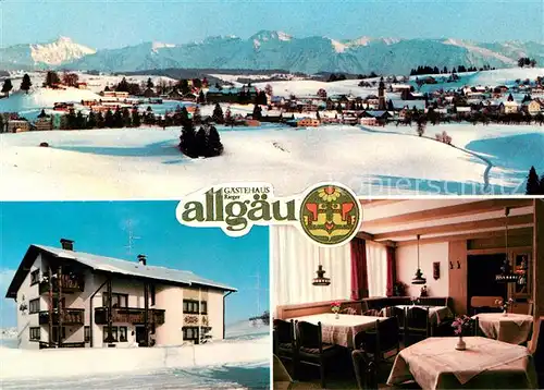 AK / Ansichtskarte Scheidegg Allgaeu Gaestehaus Rieger Allgaeu Winter Kat. Scheidegg