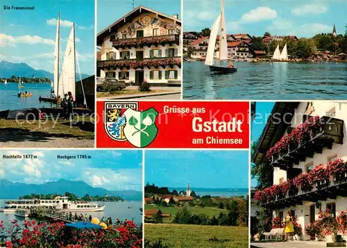 AK / Ansichtskarte Gstadt Chiemsee Fraueninsel Hochfelln Hochgern  Kat. Gstadt a.Chiemsee