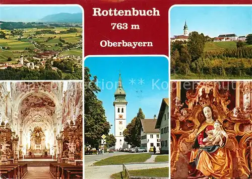 AK / Ansichtskarte Rottenbuch Oberbayern Kirche Altarraum Muttergottes Panoramen Kat. Rottenbuch