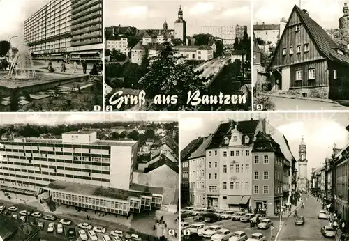 AK / Ansichtskarte Bautzen Haus der Mode Friedensbruecke Hexenhaeuschen HO Cafe Reichenturm Kat. Bautzen