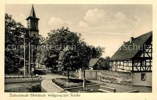 AK / Ansichtskarte Eberstadt Darmstadt Aufgang zur Kirche Kat. Darmstadt
