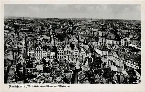 AK / Ansichtskarte Frankfurt Main Fliegeraufnahme Blick vom Dom auf Roemer Kat. Frankfurt am Main