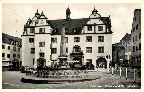 AK / Ansichtskarte Darmstadt Rathaus Marktbrunnen Kat. Darmstadt