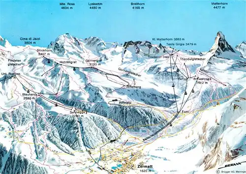AK / Ansichtskarte Zermatt VS Panoramakarte Kat. Zermatt