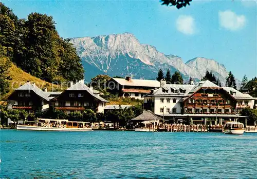 AK / Ansichtskarte Koenigsee Berchtesgaden Seelaende mit Untersberg