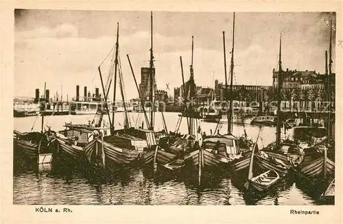 AK / Ansichtskarte Koeln Rhein Rheinpartie Boote Kat. Koeln