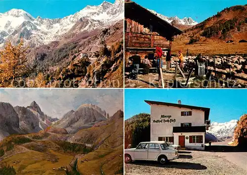 AK / Ansichtskarte oetztal Tirol Gasthaus Hochfirst Schafuebertrieb im Passeier Schneeberg  Kat. Laengenfeld