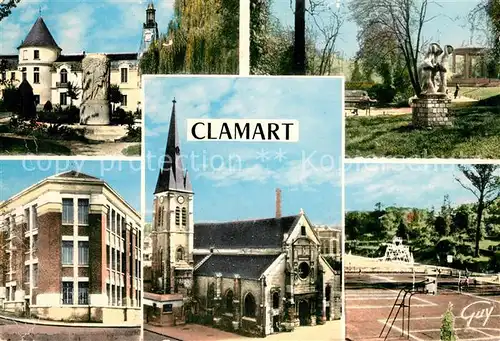 AK / Ansichtskarte Clamart Kirche Park Tennis Kat. Clamart