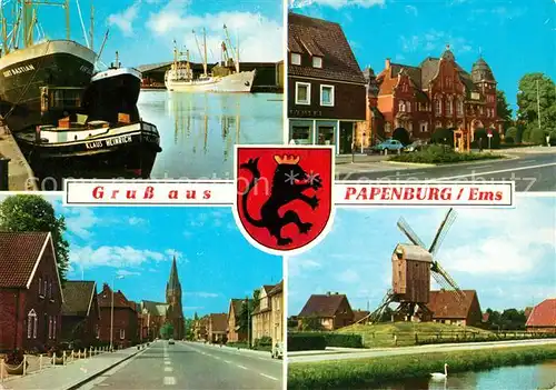 AK / Ansichtskarte Papenburg Ems Windmuehle Hafen 