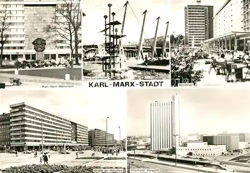 AK / Ansichtskarte Karl Marx Stadt Karl Marx Monument Rosenhof Interhotel Kongress  Kat. Chemnitz