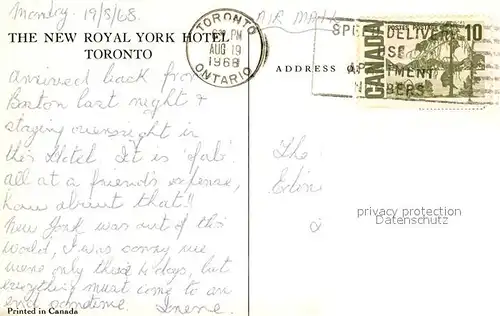 AK / Ansichtskarte Toronto Canada Royal York Hotel Illustration Kat. Ontario