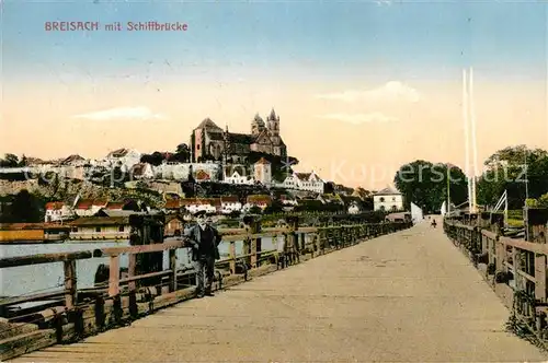 AK / Ansichtskarte Breisach Rhein mit Schiffbruecke und Muenster Kat. Breisach am Rhein