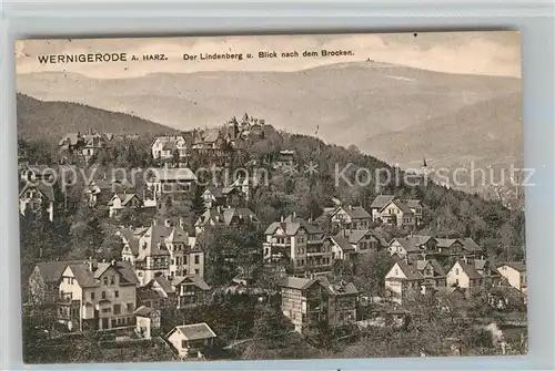 AK / Ansichtskarte Wernigerode Harz Der Lindenberg mit Brockenblick Kat. Wernigerode