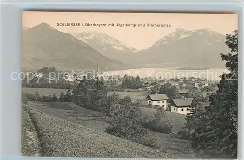 AK / Ansichtskarte Schliersee mit Jaegerkamp und Brecherspitze Kat. Schliersee