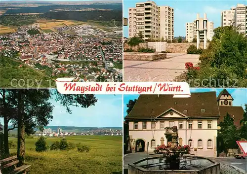 AK / Ansichtskarte Magstadt Brunnen Fliegeraufnahme Kat. Magstadt