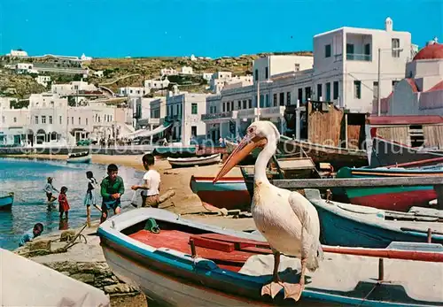 AK / Ansichtskarte Mykonos Pelikan Hafen 