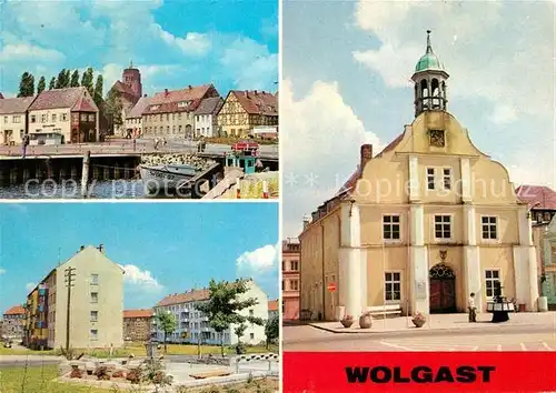 AK / Ansichtskarte Wolgast Mecklenburg Vorpommern Hafen Strasse der Befreiung Rathaus Barockbau Kat. Wolgast
