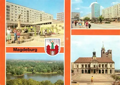AK / Ansichtskarte Magdeburg Rathaus Eulenspiegelbrunnen Kulturpark Kat. Magdeburg