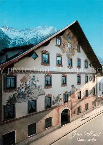 AK / Ansichtskarte Mittenwald Karwendel Tirol Post Hotel Kat. Schwaz