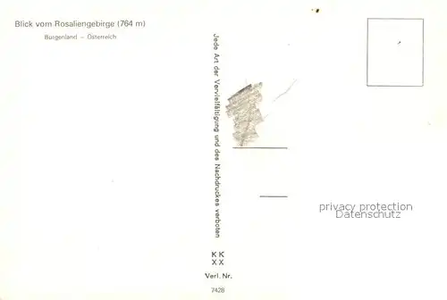 AK / Ansichtskarte Burgenland Oesterreich Blick vom Rosaliengebirge Kat. Oesterreich